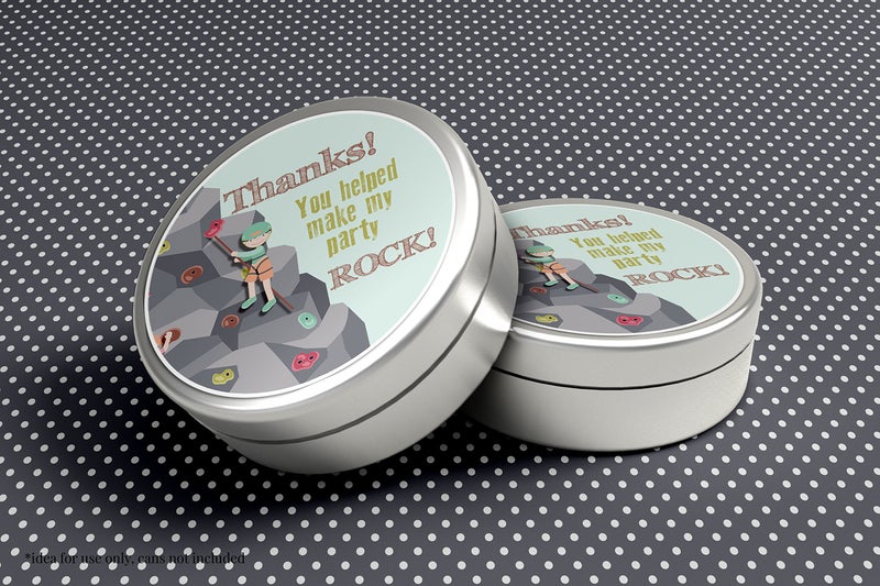 Amanda Creation Rock Climbing Birthday Party Thank You Sticker Labels, 40 2" Party Circle Stickers by AmandaCreation, Great for Party Favors, Envelope Seals & Goodie Bags - Image 3